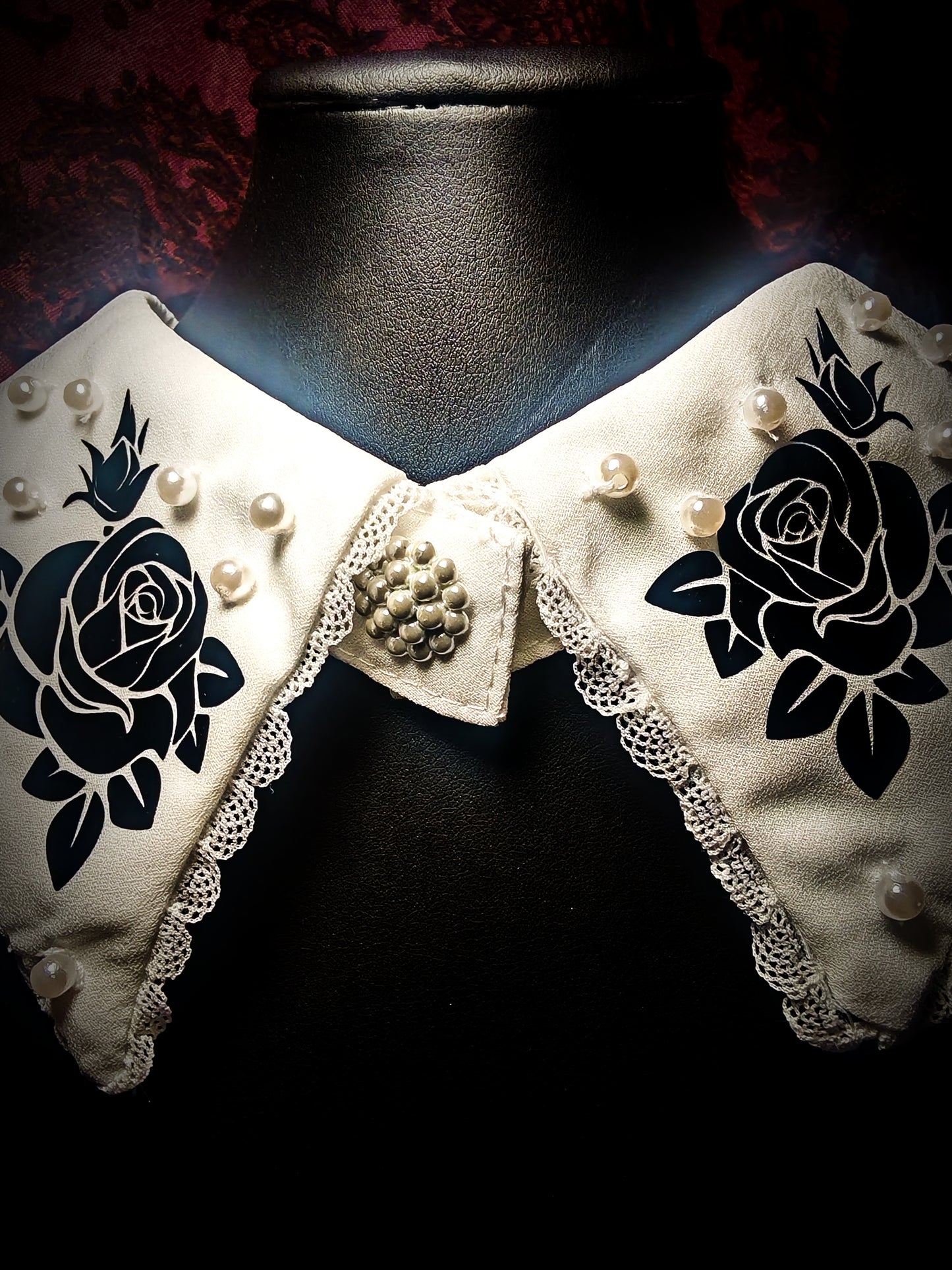 Col Amovible Blanc "Eternal Roses"