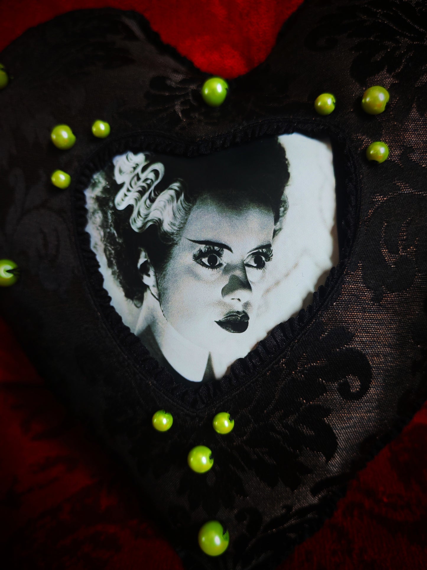Ensemble Coussins coeur "Frankenstein"