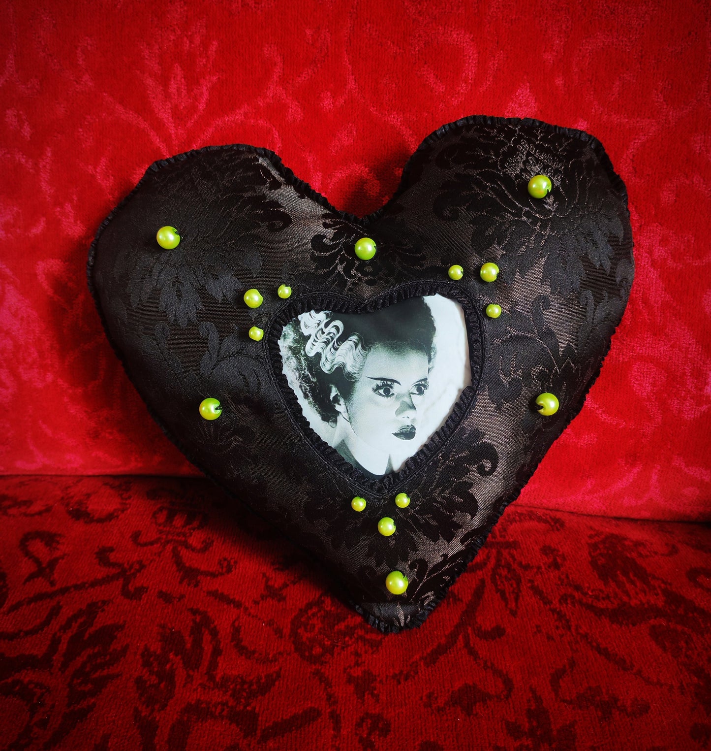 Coussin coeur "Bride Of Frankenstein"