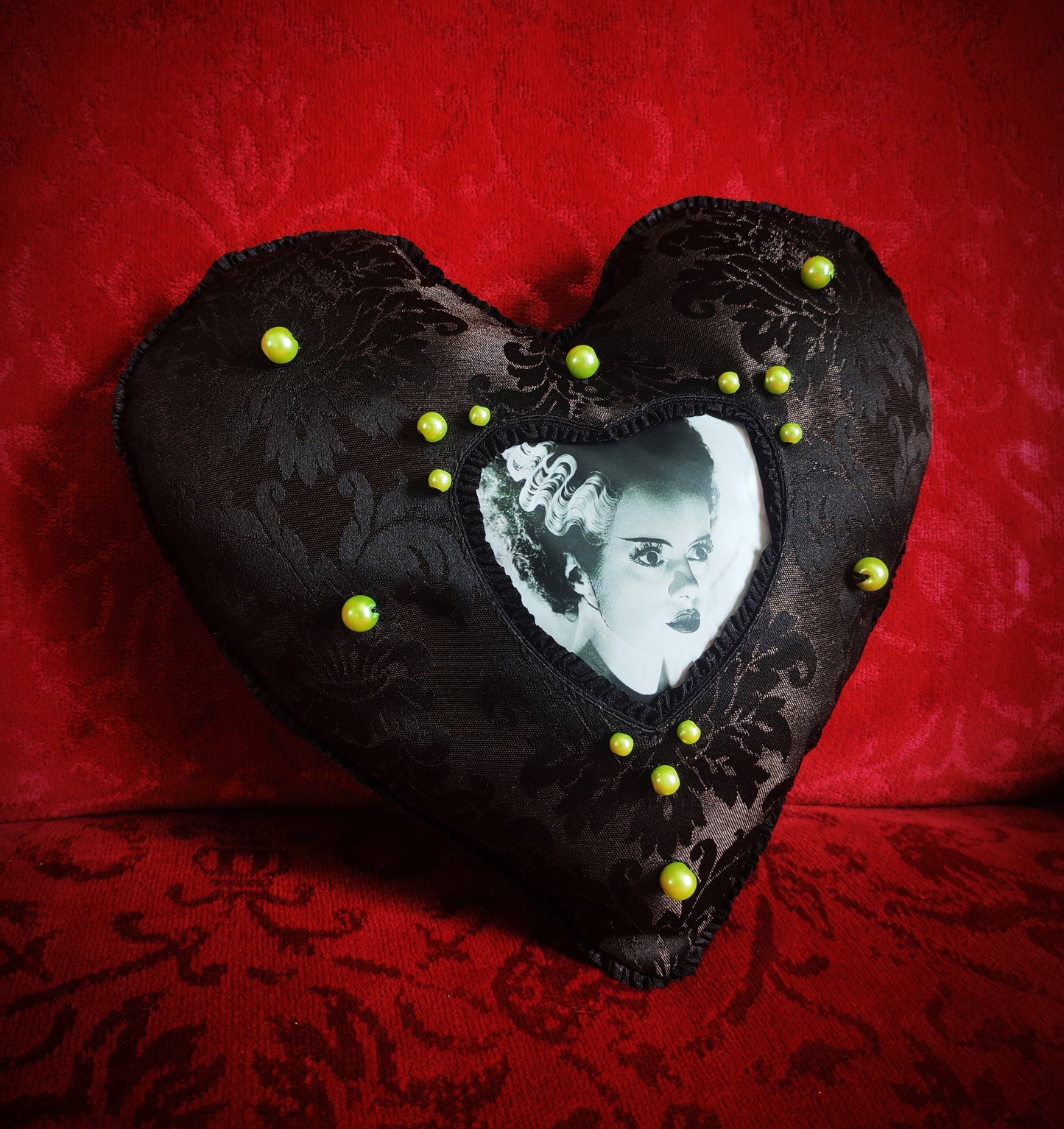 Coussin coeur "Bride Of Frankenstein"