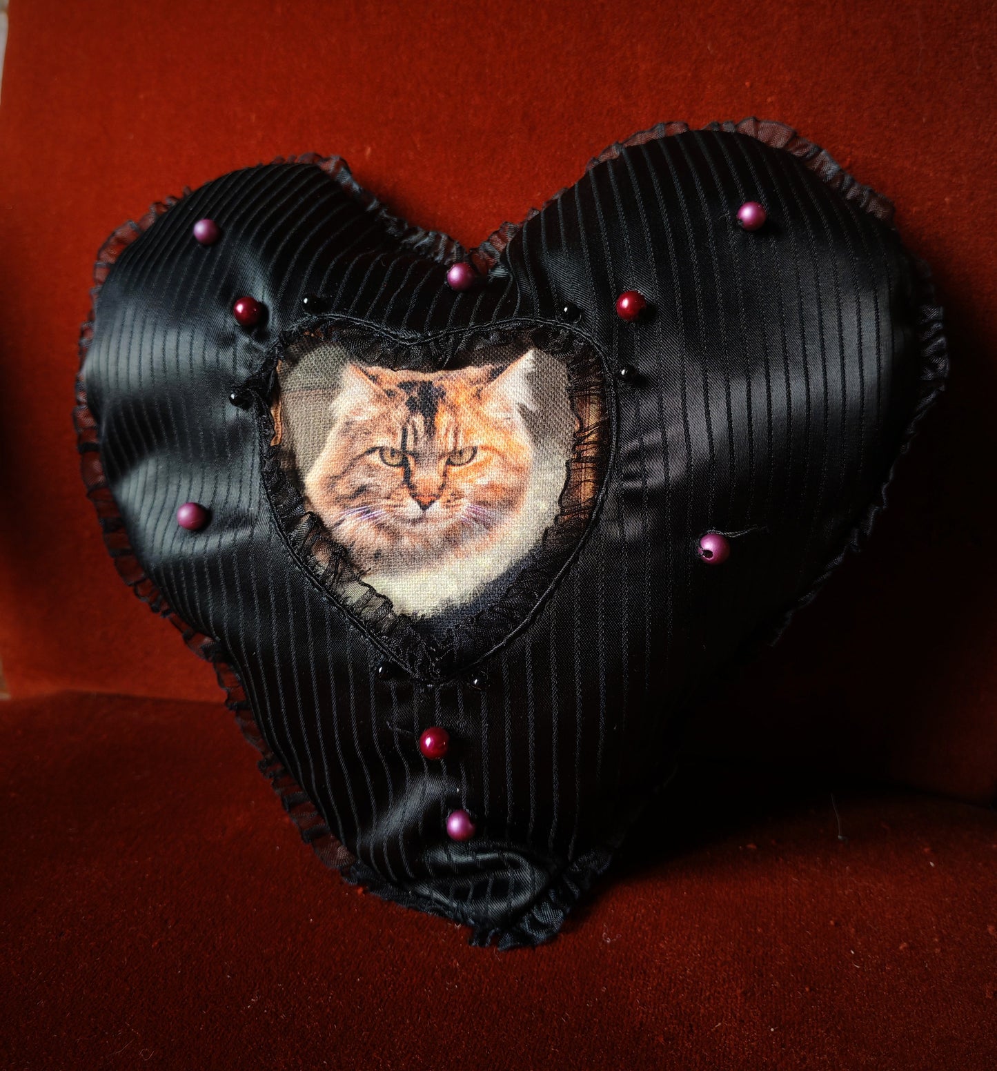 Coussin coeur (Lucifer) "Purr Amor"