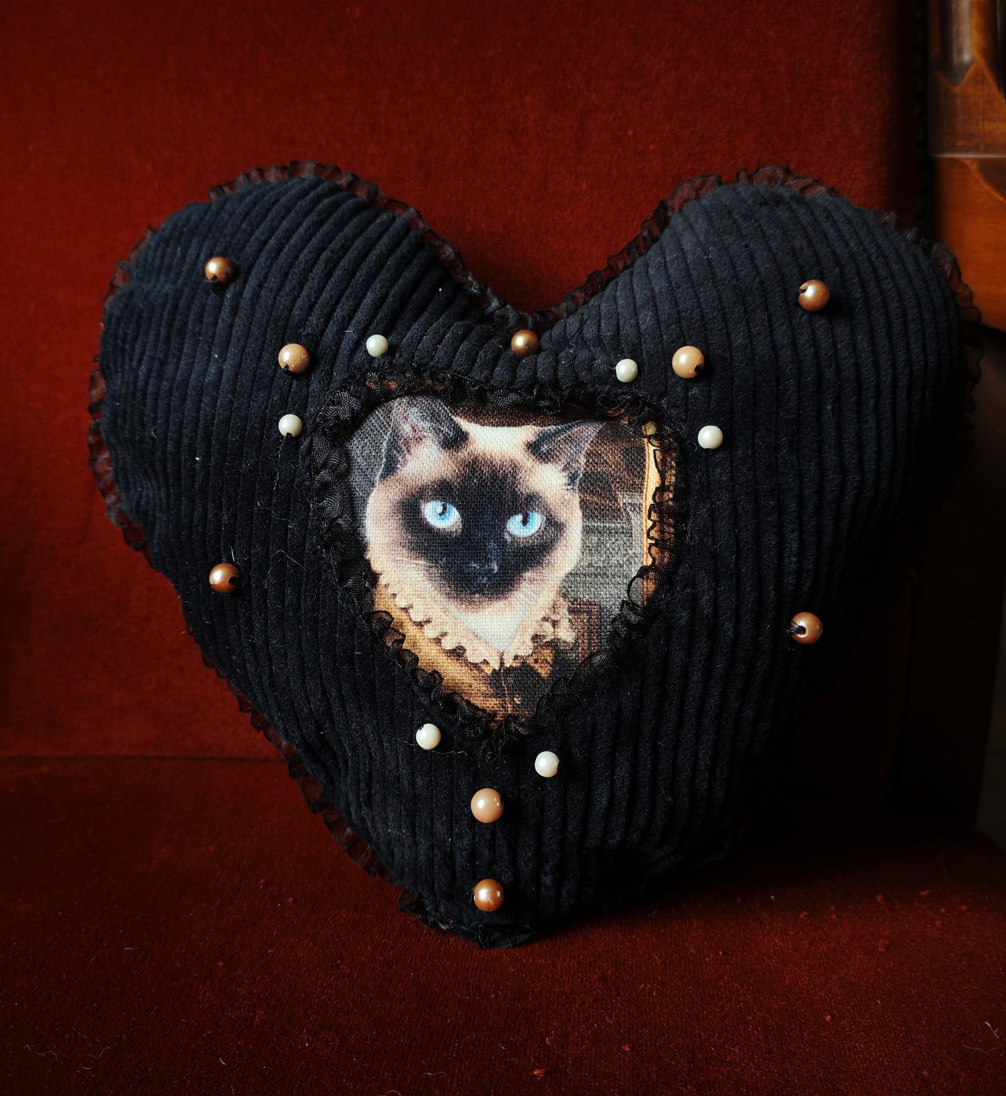 Coussin coeur (Shadow) "Purr Amor"