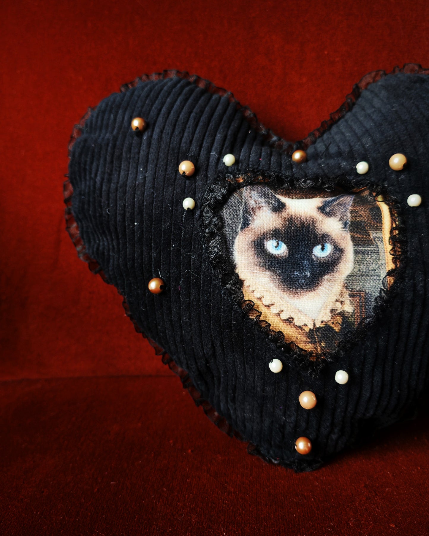 Coussin coeur (Shadow) "Purr Amor"