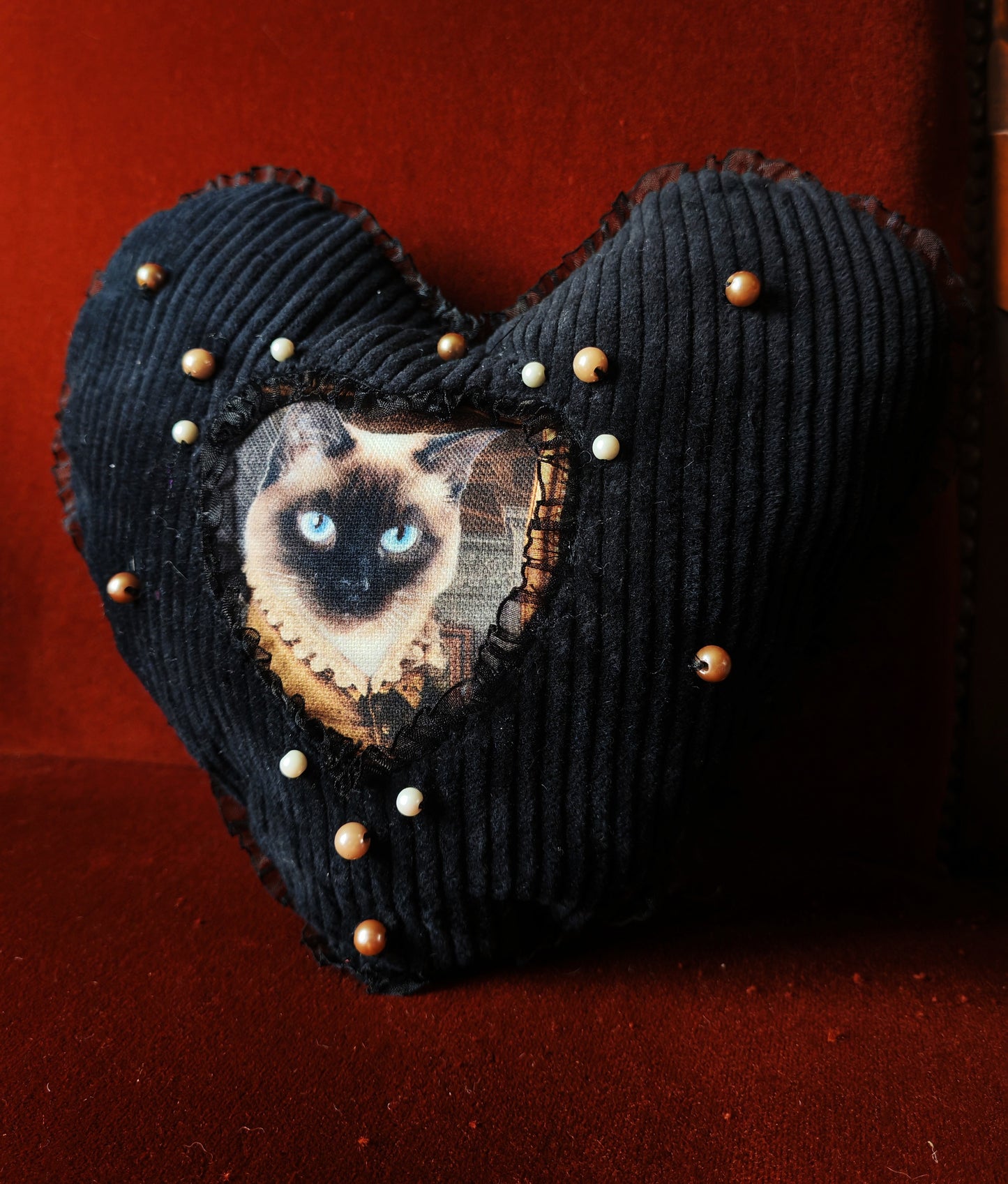 Coussin coeur (Shadow) "Purr Amor"