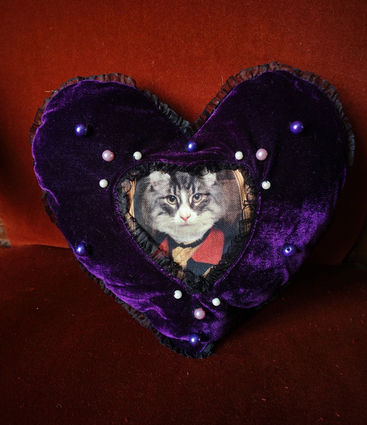 Coussin coeur (Binx) "Purr Amor"