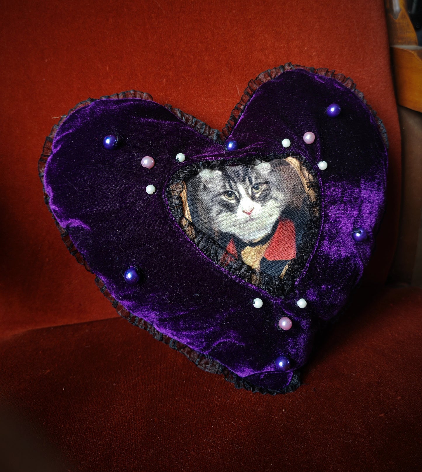Coussin coeur (Binx) "Purr Amor"