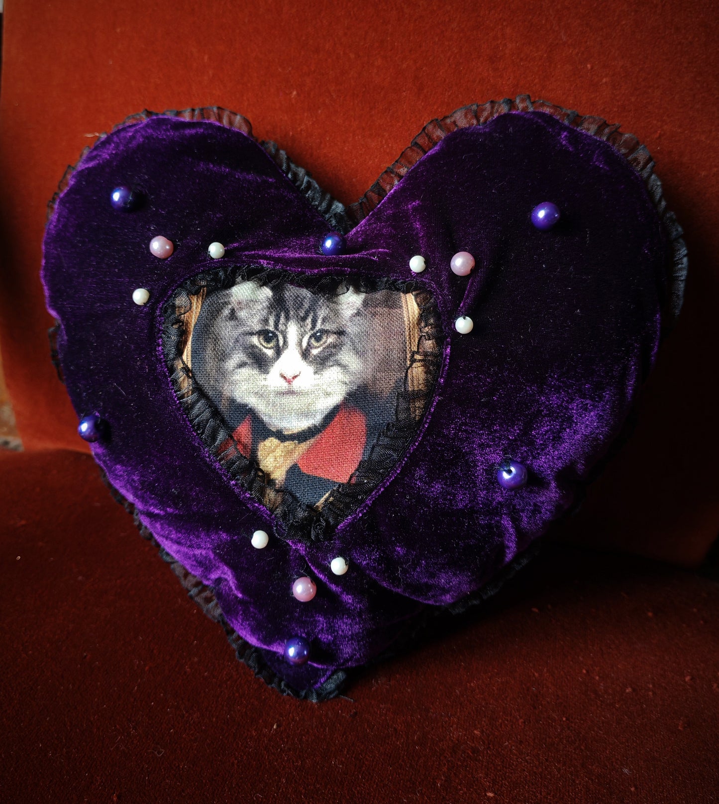 Coussin coeur (Binx) "Purr Amor"