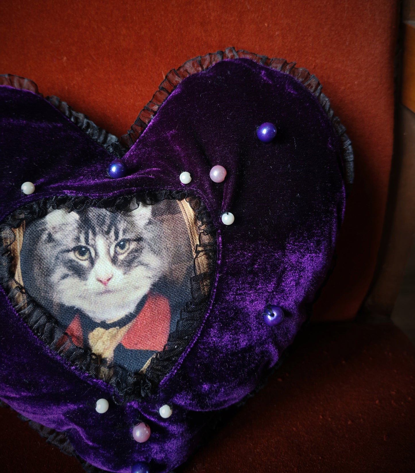 Coussin coeur (Binx) "Purr Amor"