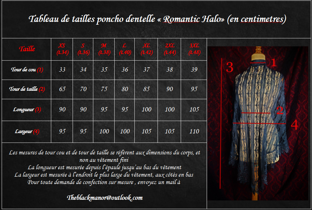 Poncho dentelle roses "Romantic Halo"