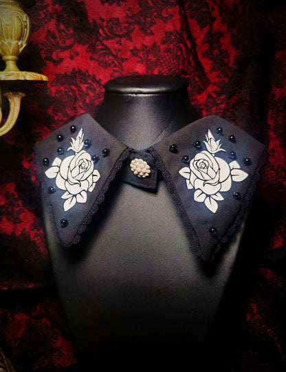 Col Amovible Noir "Eternal Roses"