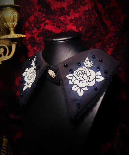 Col Amovible Noir "Eternal Roses"