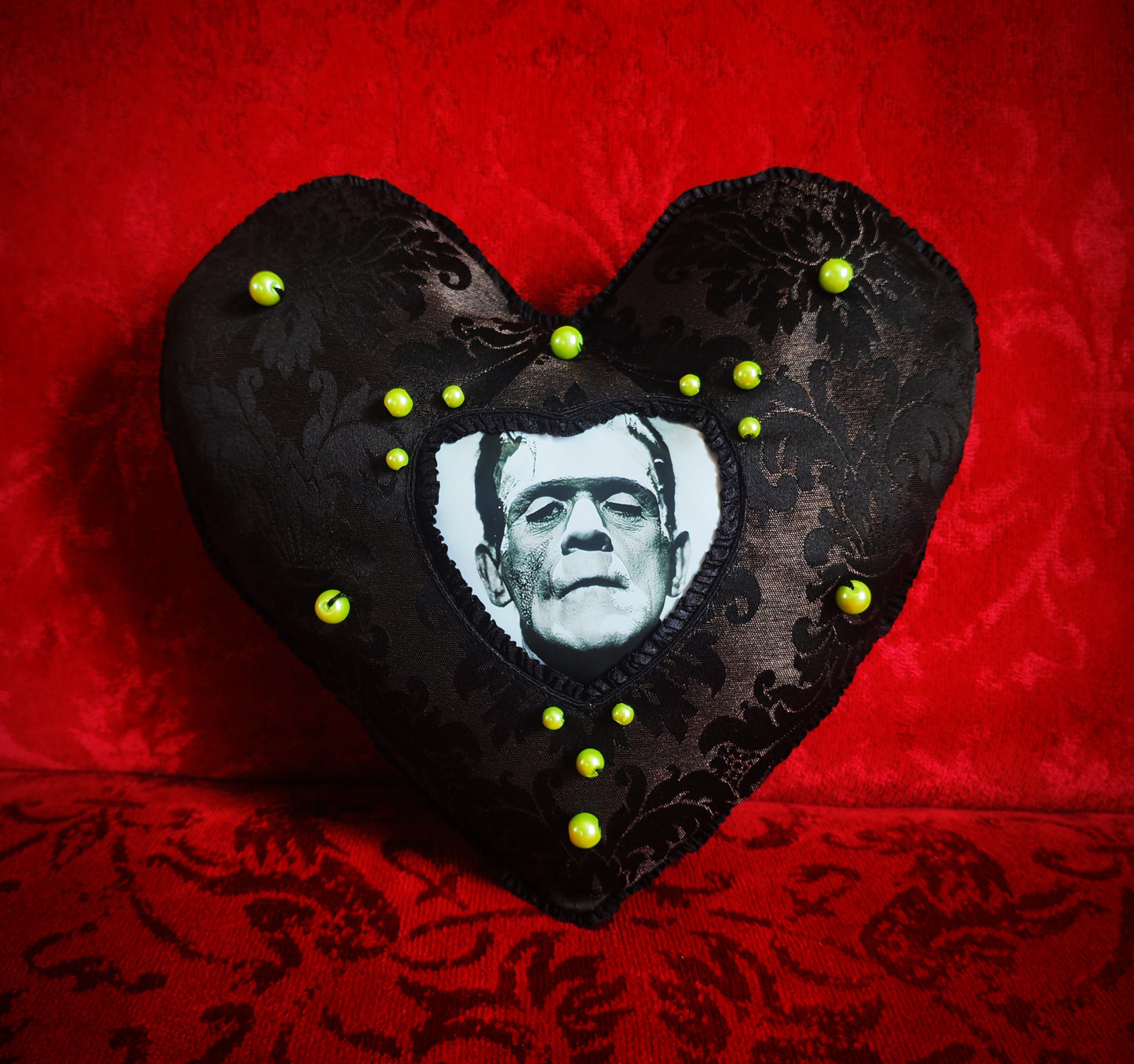 Coussin coeur "Frankenstein"