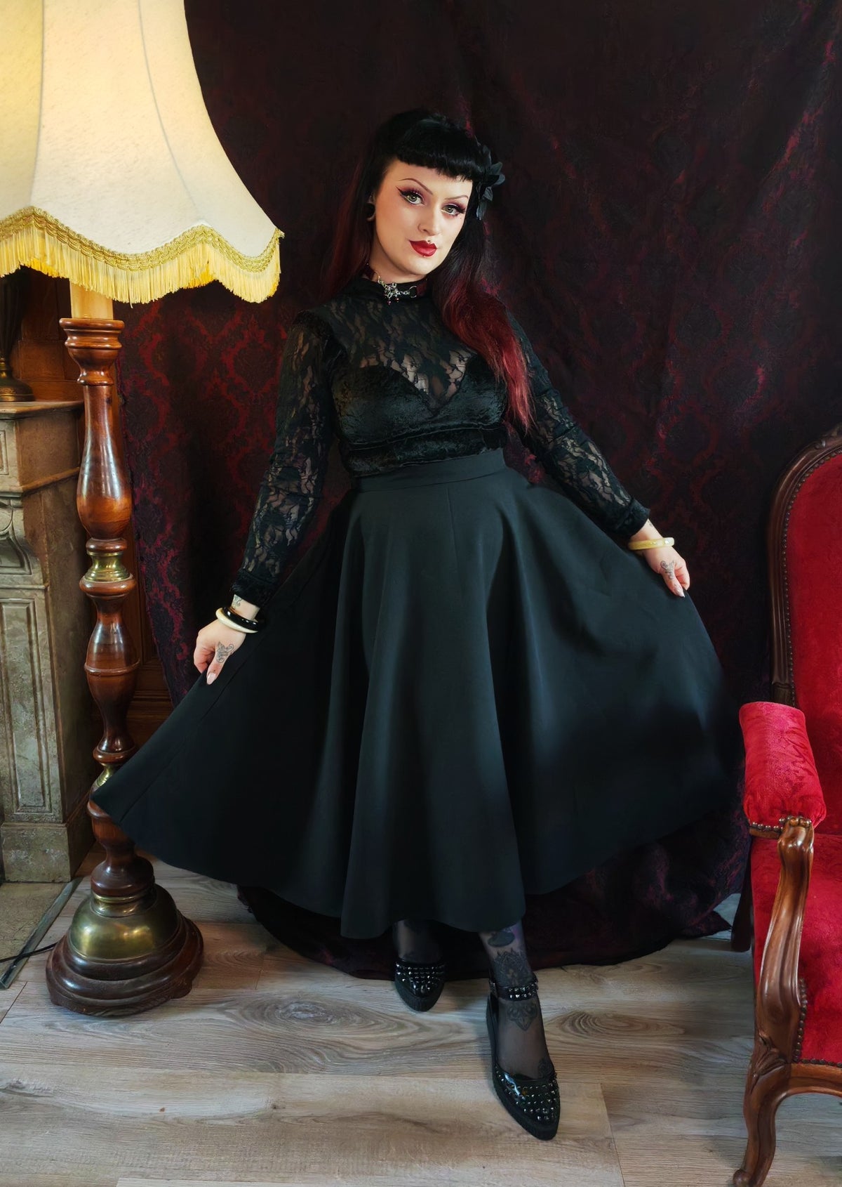 "Betty" long skater skirt