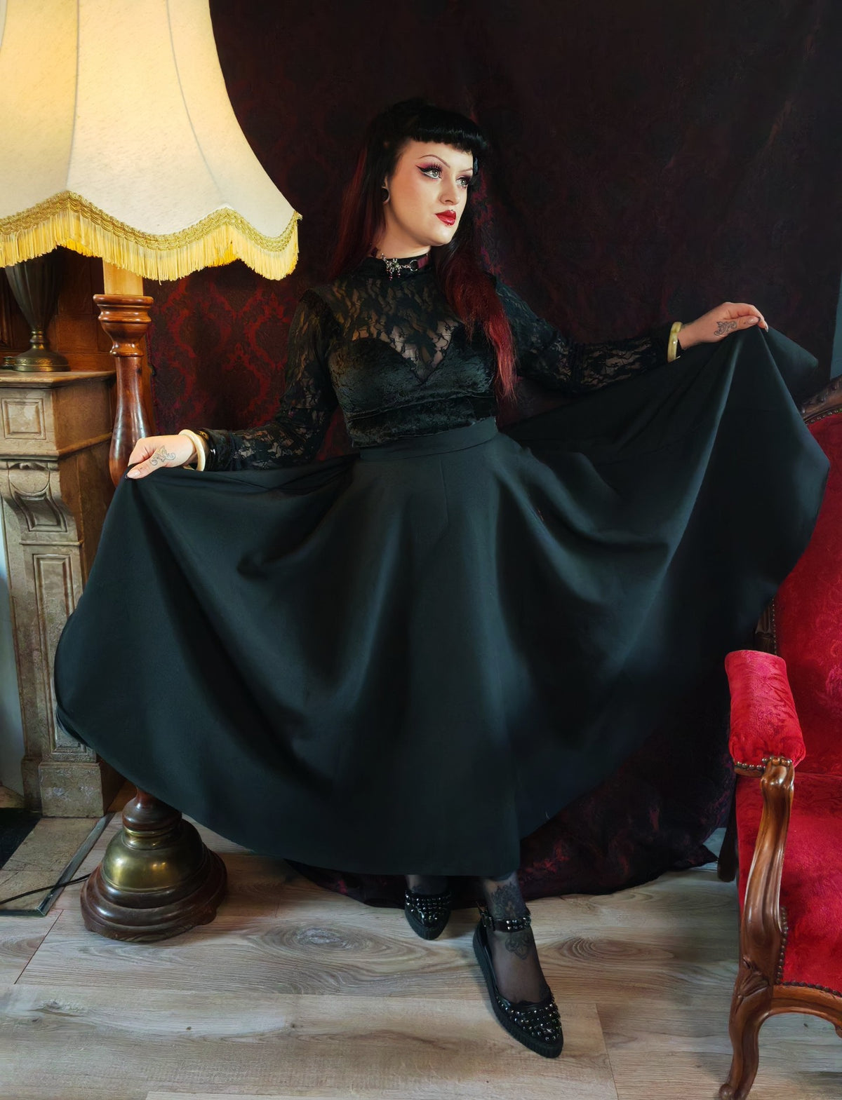 "Betty" long skater skirt