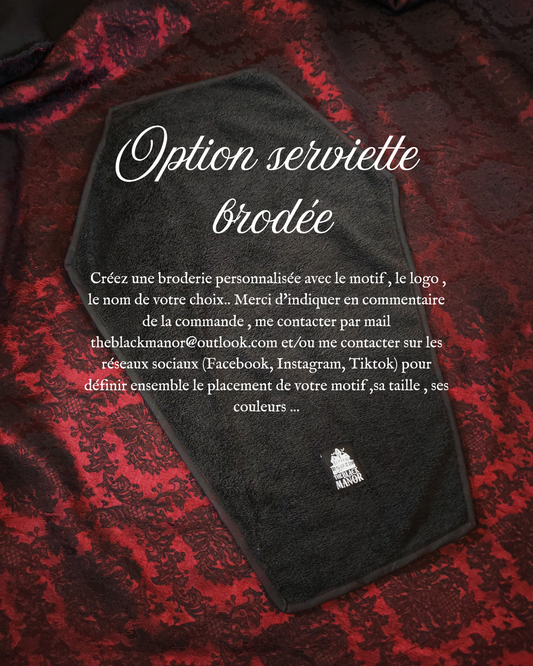 Serviette main cercueil "Coffin" (Option Broderie)