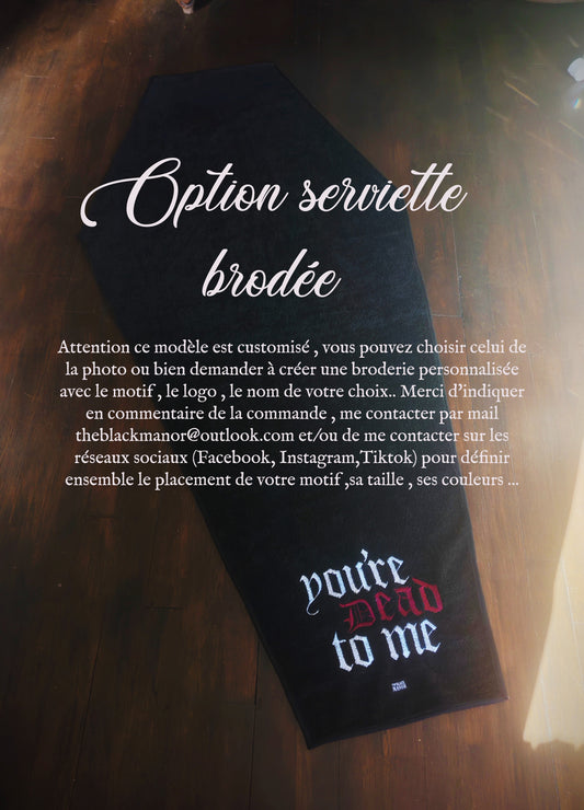 Serviette cercueil "Coffin" (Option Broderie)